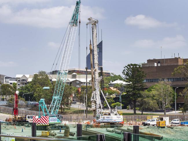 Site works on the Cross River Rail Project at Woolloongabba.