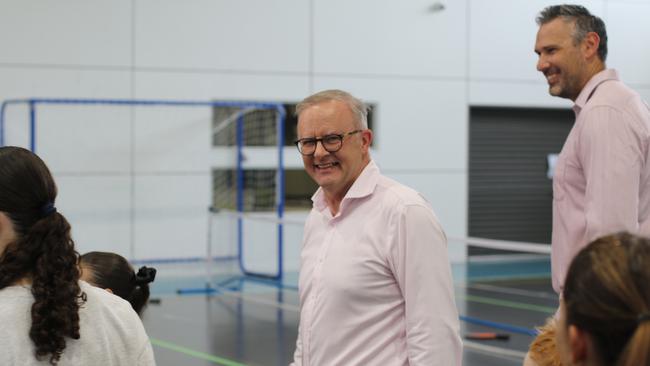 Prime Minister Anthony Albanese departs a press conference held at the PCYC Cairns in Manunda. Picture: Samuel Davis