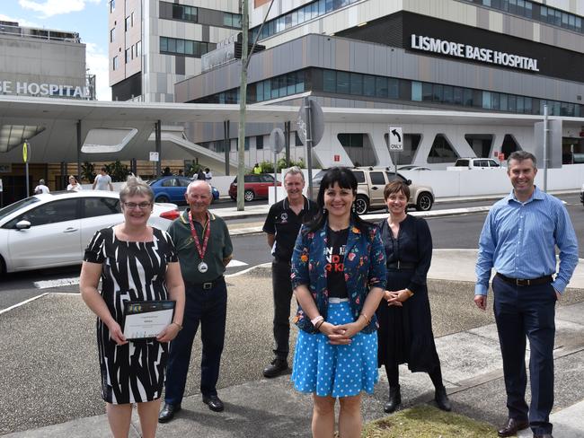 Our Kids fundraising co-ordinator Rebekka Battista and Nigel Rumble, NAB Business Bank Executive with members of the Our Kids team at the announcement.