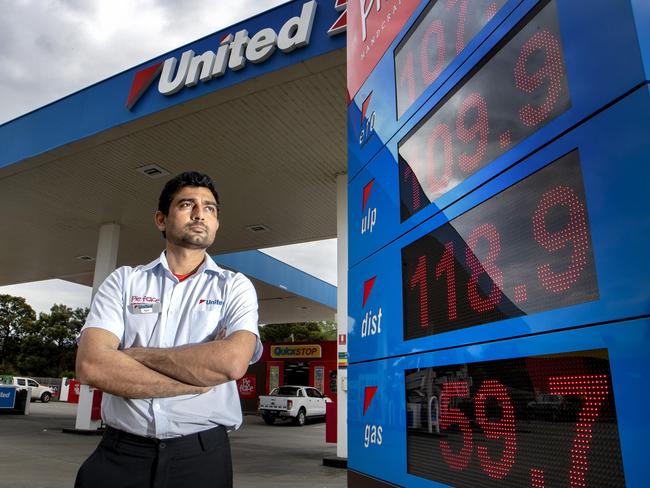 23/10/2020: United franchise owner Jigar Patel at his United service station in Wallan. He is a whistle blower on United Petrol selling E10 fuel containing less than 1 per cent ethanol after he had tests conducted on the fuel.Picture: David Geraghty