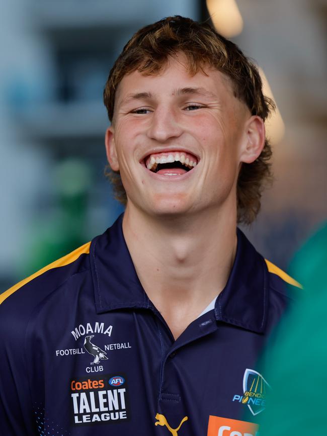 Jobe Shanahan is joining another Murray league young gun, Harley Reid, at the West Coast Eagles. (Photo by Dylan Burns/AFL Photos via Getty Images)