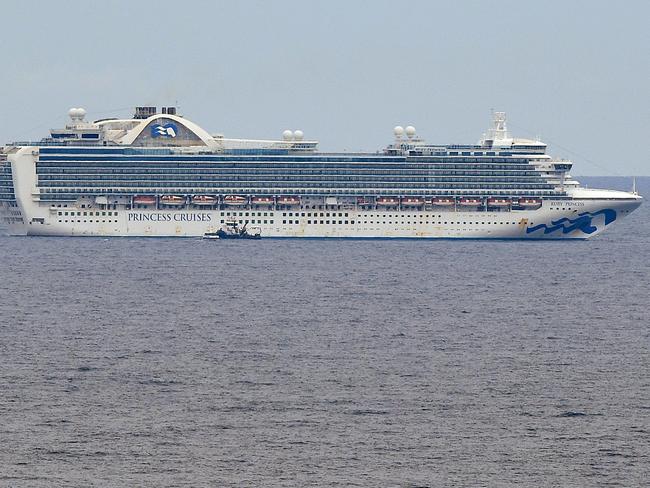 The ship in waters off Sydney yesterday. Picture: Joel Carrett