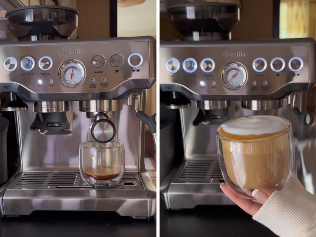 Breville Barista Express Coffee Machine. Picture: TikTok/@maariamarmora