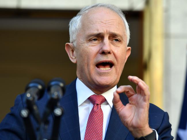 Big win.... Prime Minister Malcolm Turnbull after the meeting. Picture:AAP