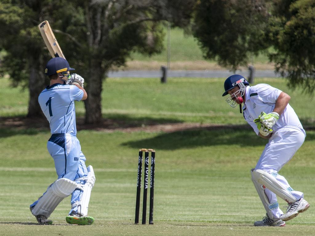 Brandon Walker bats for Toowoomba. Mitchell Shield cricket, Toowoomba Reps vs Stanthorpe. Sunday. 17th Jan 2021