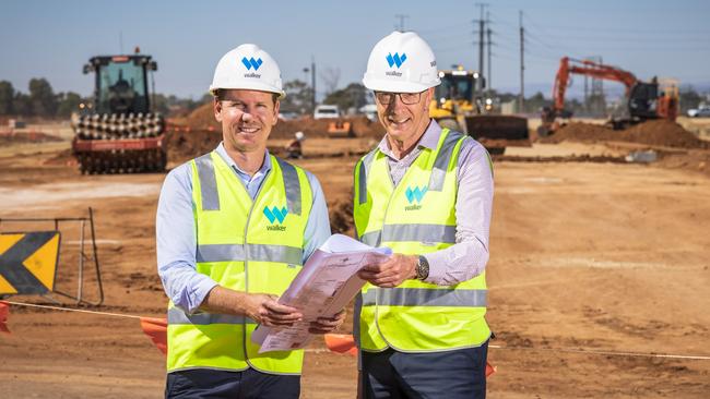 Walker Corporation senior development manager Ben Moore and general manager for Riverlea, Brian Virgo, at the Riverlea site. Supplied by Walker Corporation