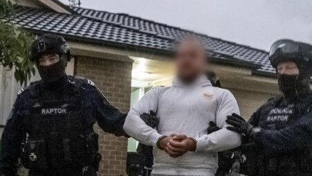 Raptor Squad officers investigating a pub brawl in Lake Macquarie raided several homes across the Hunter in March 2023 and arrested several men including Harley Lamotte who was charged with firearm offences. Picture: NSW Police