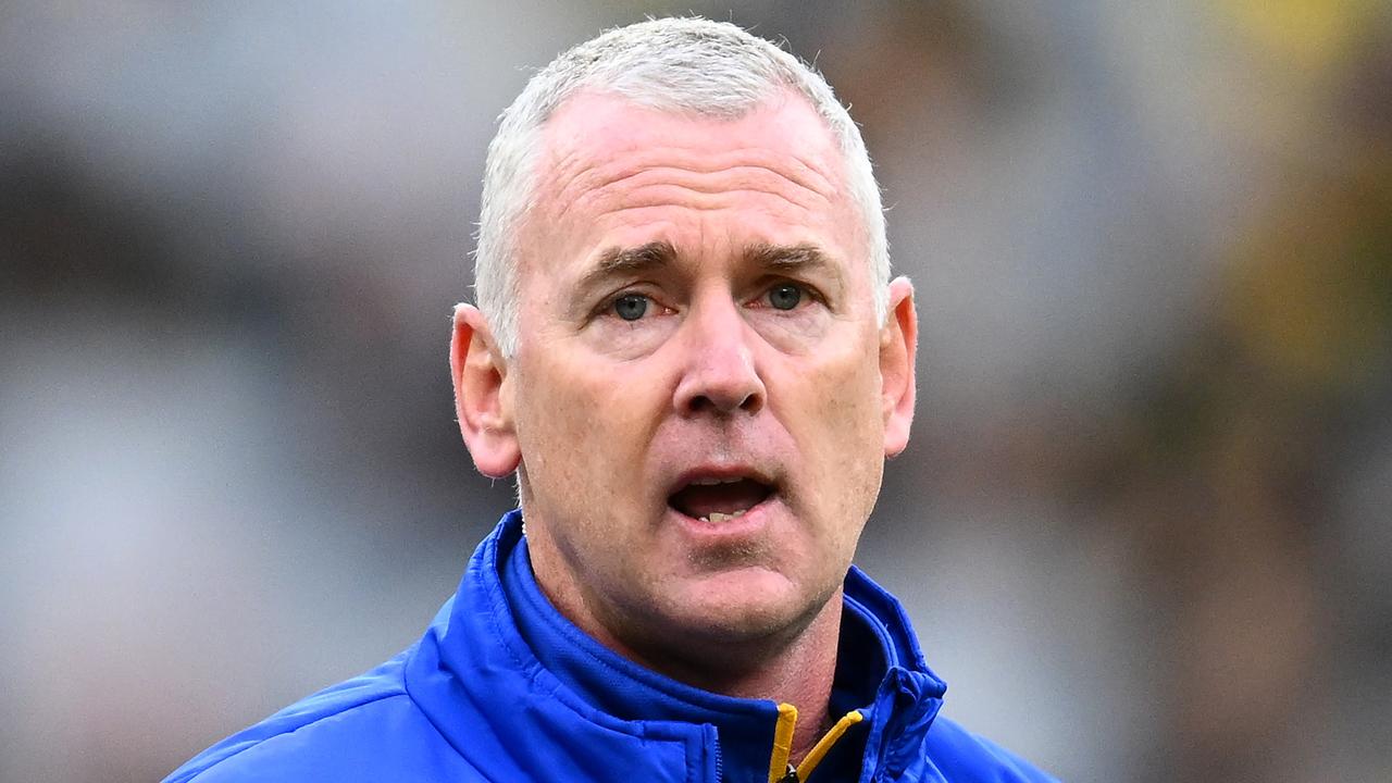 MELBOURNE, AUSTRALIA - MAY 06: Eagles head coach Adam Simpson looks on during the round eight AFL match between Richmond Tigers and West Coast Eagles at Melbourne Cricket Ground, on May 06, 2023, in Melbourne, Australia. (Photo by Quinn Rooney/Getty Images)