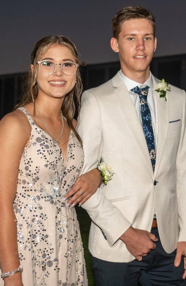 Jasmine Donaldson and Brock Crawley at Mackay State High School formal 2022.Picture: Michaela Harlow