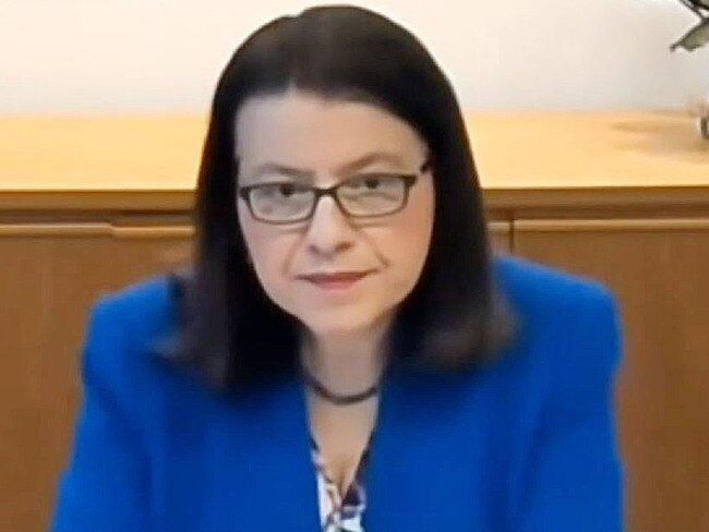 Victorian Health Minister Jenny Mikakos appears before the hotel quarantine inquiry. Picture: Supplied