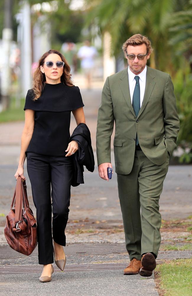 Lawyer Peggy Dwyer and actor Simon Baker heading into Mullumbimby Local Court. Picture: NewsWire/Scott Powick/NCA