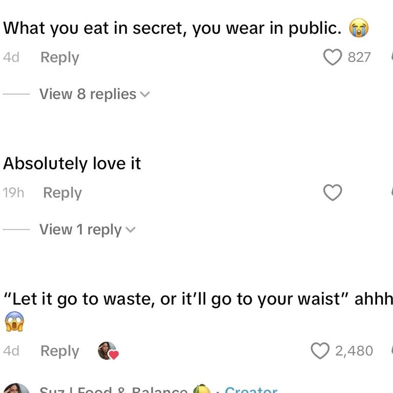 Some of the examples of what youths are posting under the SkinnyTok hashtag.