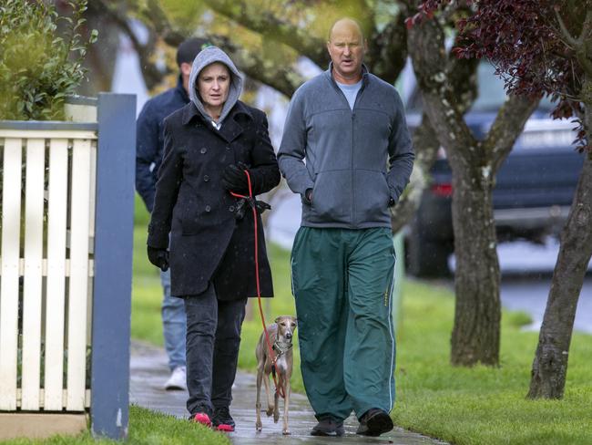 Optus CEO Kelly Bayer Rosmarin in Bowral, pictured for the first time since the Optus hack. The pair are being shadowed by a bodyguard who is living with them at their $4m country escape. Picture: Liam Mendes