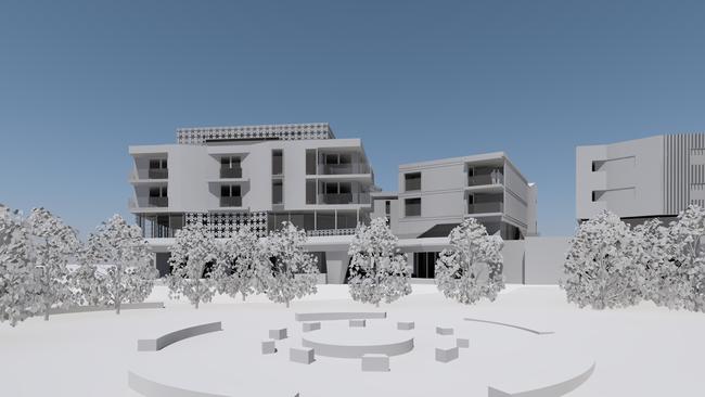An artist’s image of the proposed Kooroora chalet development at Mt Buller by the Grollo Group.