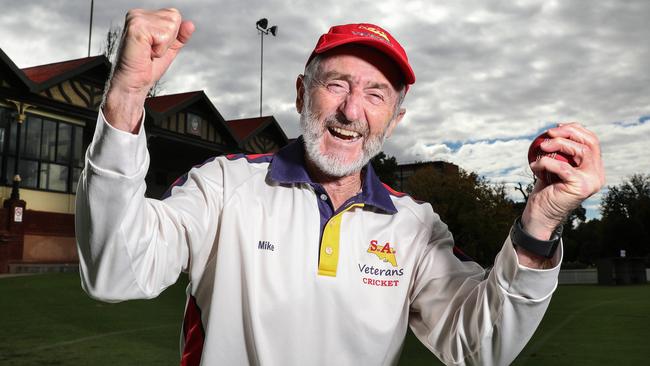 Mike Riley bowled himself into the Australian Veteran Cricket history books, taking 8/8 off seven overs, helping SA beat NSW this month. Picture: Sarah Reed