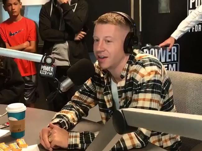 Macklemore talks about his upcoming performance at the NRL grand final. Picture: The Cruz Show / Twitter