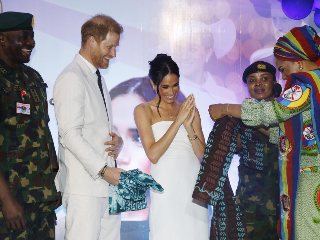 Prince Harry and Meghan Markle visit Nigeria Unconquered, a charity organisation that works in collaboration with the Invictus Games Foundation. Picture: Getty Images