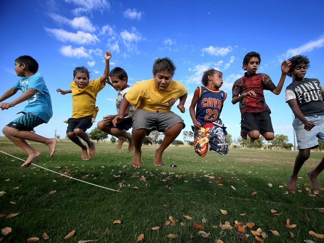 Children at Garnduwa Kimberley Youth Sport and Recreation centre at Fitzroy Crossing, 2500km from Perth. Picture: Colin Murty