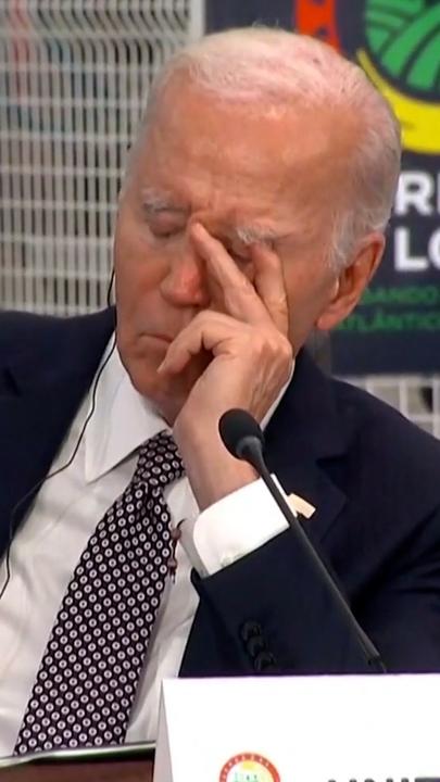 Joe Biden appears to fall asleep during meeting