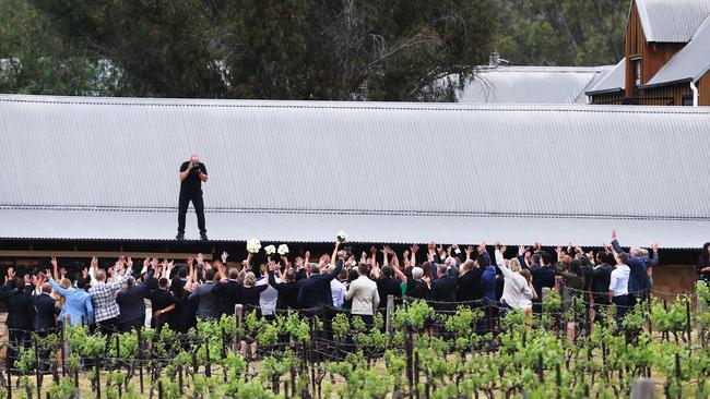 Cheers! Guests pose for a photographer. Picture: Diimex