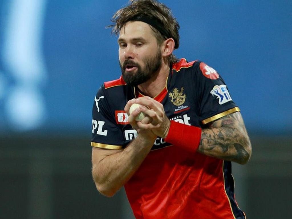 Kane Richardson of Royal Challengers Bangalore takes a catch.