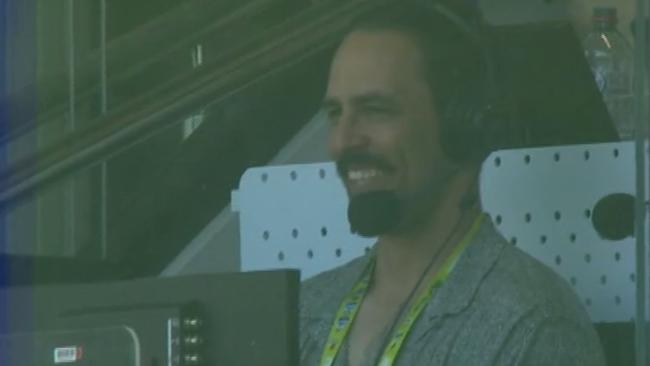 Channel 7 showed Mitchell Johnson watching David Warner smash boundaries.