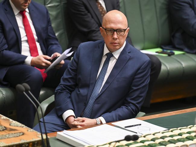 CANBERRA, AUSTRALIA, Newswire Photos. MAY 25, 2023: Leader of the Opposition Peter Dutton  during Question Time at Parliament House in Canberra. Picture: NCA NewsWire / Martin Ollman