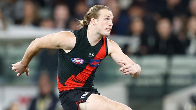 The arrival of Ben McKay is good news for Essendon backs like Mason Redman. Picture: Michael Willson/AFL Photos via Getty Images