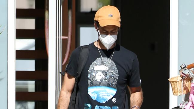 Benjamin Millepied leaves the rental house. Picture: Matrix Media Group