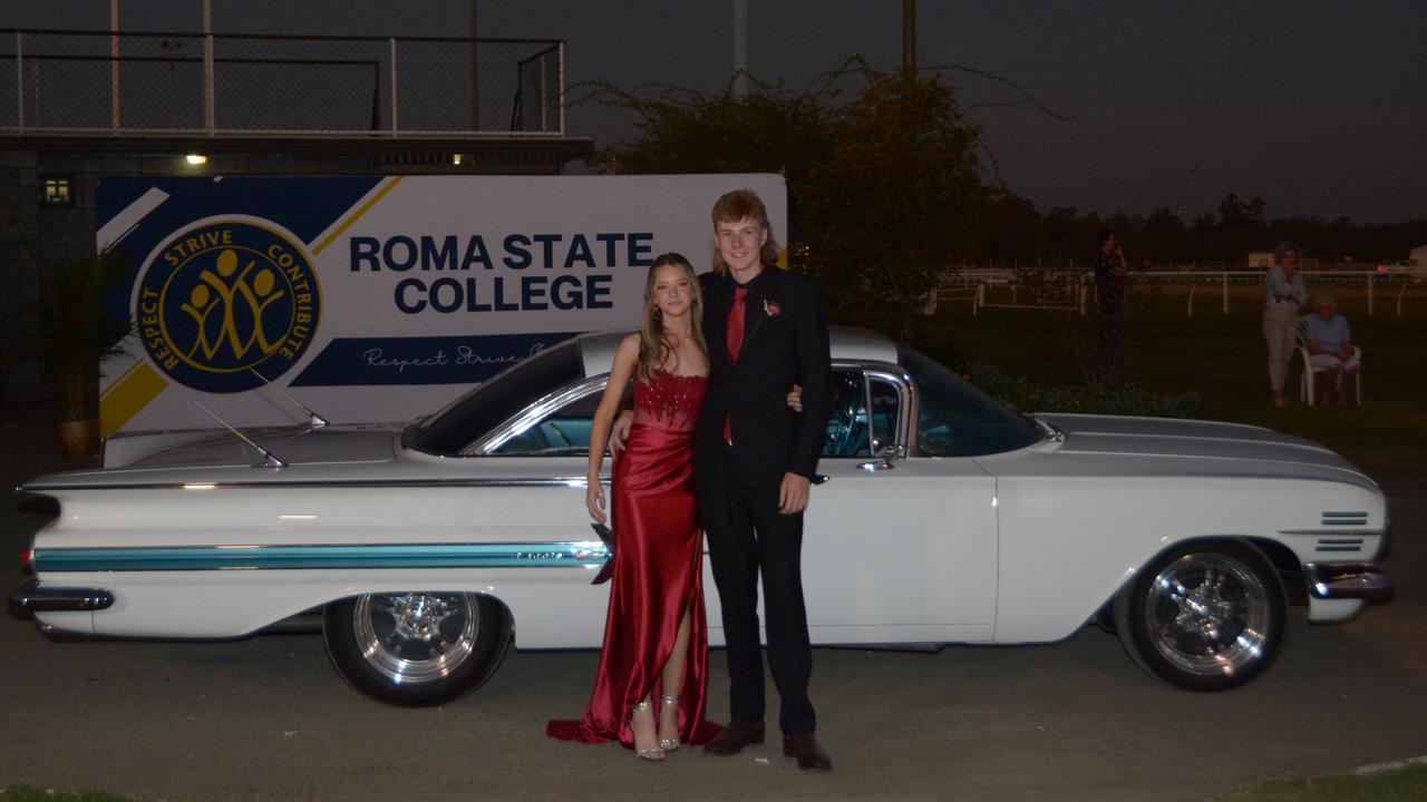 Roma State College formal 2024. Eryn Crimmins and Jett Williamson.