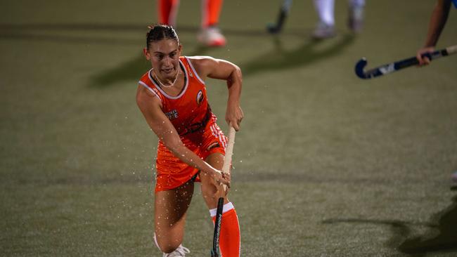 The first Festival of Hockey match between the Territory Stingers and Brisbane Blaze. Picture: Pema Tamang Pakhrin