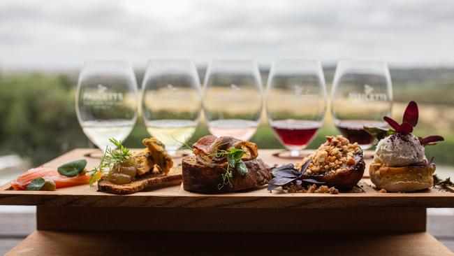 Paulett Wines Canape and Wine Flight. Photo: Alysha Sparks