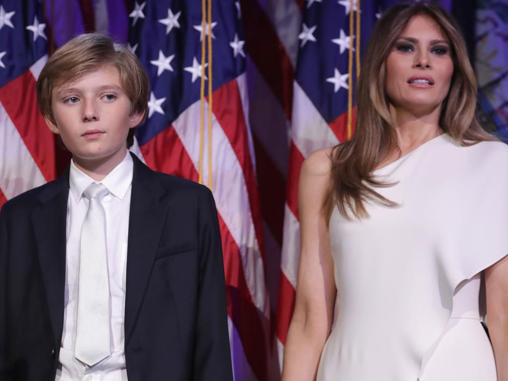 Barron and Melania in 2016. Picture: CHIP SOMODEVILLA / GETTY IMAGES NORTH AMERICA / AFP