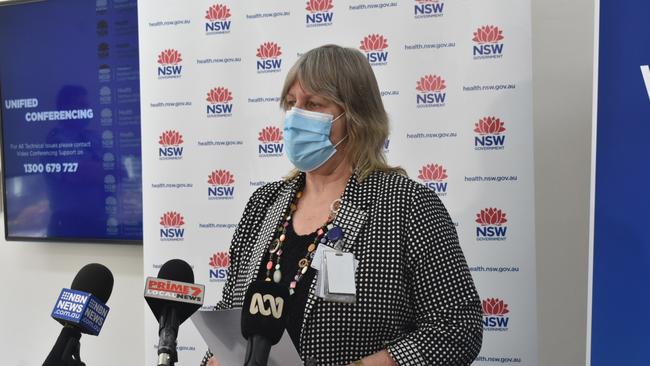 NSW LHD Executive Chief Lynne Weir at a Tuesday press conference, regarding the recent Covid positive Sydney traveller.