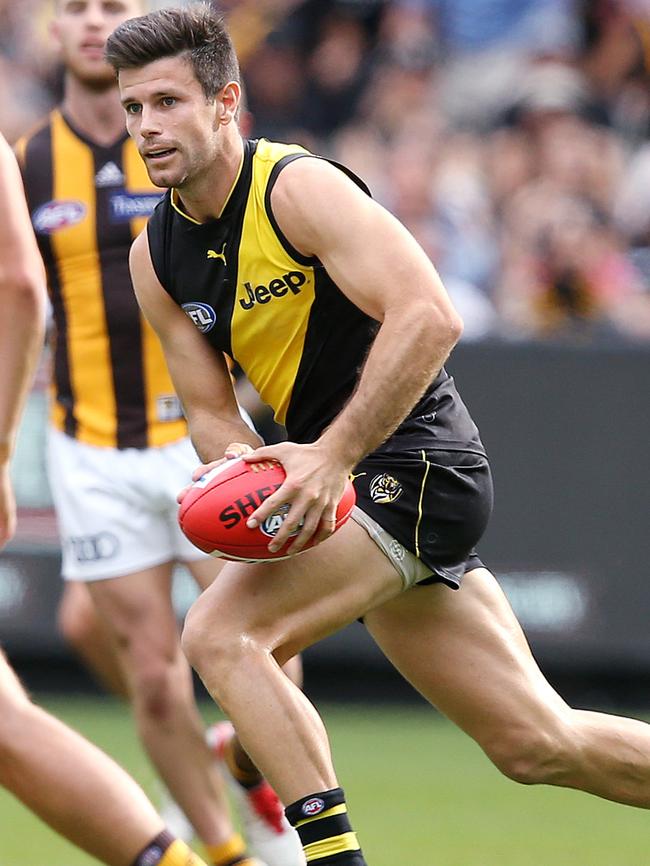 Trent Cotchin was inspirational for the Tigers. Picture: Michael Klein