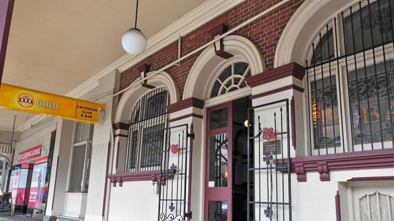 The leadlight windows and brick facade reflect the history of the Criterion Hotel.  Photo Sophie Lester / Warwick Daily News. Picture: Sophie Lester