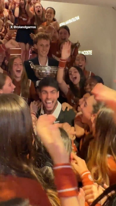 Alcaraz celebrates after epic French Open final