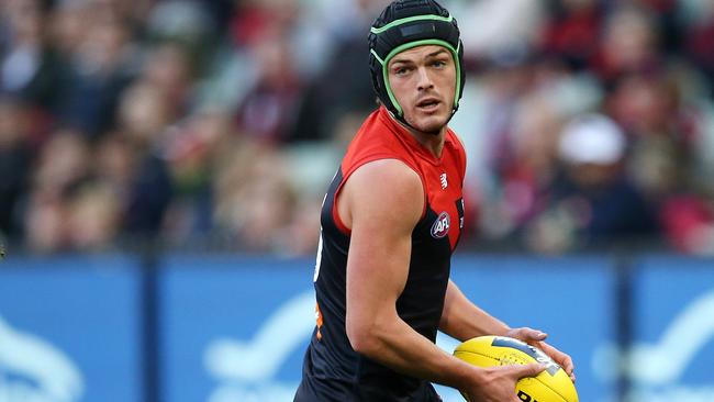 AFL Round 17. 14/07/2018. Melbourne vs Western Bulldogs at the MCG. Melbourne's Angus Brayshaw . Pic: Michael Klein