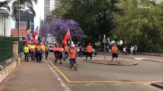 CFMEU members join protests against anti-protest laws