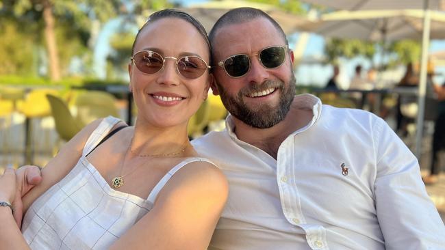 Mitchell Cunningham and his wife Stephanie. Fred Best Classic contender and Stradbroke Handicap hopeful Stefi Magnetica is named after Stephanie. Picture: Supplied