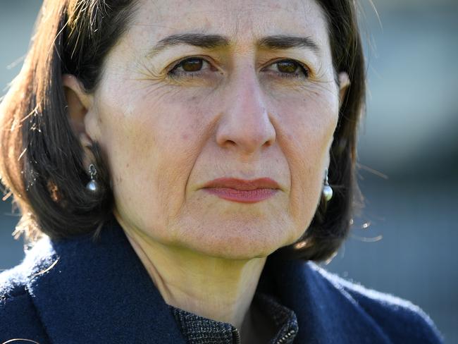 NSW Premier Gladys Berejiklian (right) and NSW Minister for Education Sarah Mitchell speak to the media during a press conference in Sydney, Tuesday, June 23, 2020. Ms Berejiklian has announced her government's response to a review of the school curriculum, saying it needs a revamp with a focus on basics. (AAP Image/Joel Carrett) NO ARCHIVING