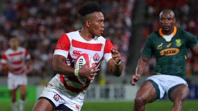 Kotaro Matsushima of Japan in action against South Africa who they defeated at the last World Cup. Picture: Koki Nagahama/Getty Images