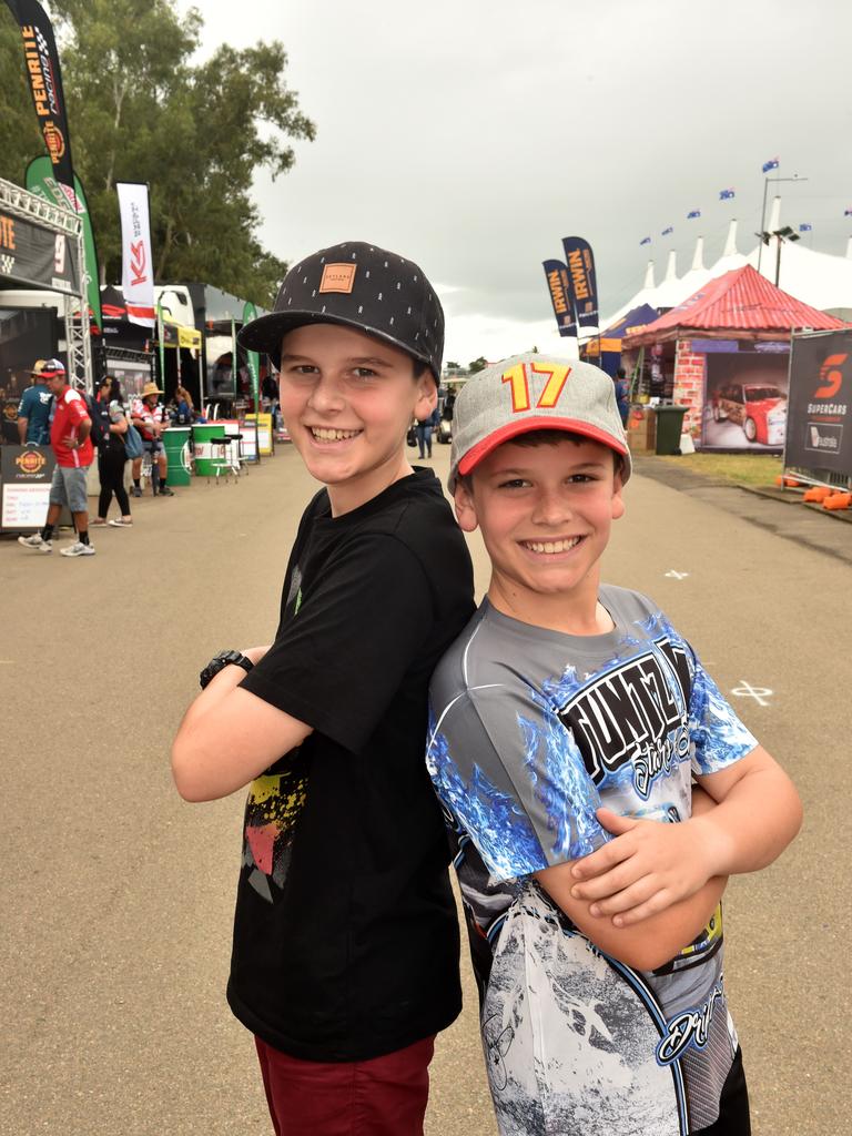 Watpac Townsville 400 Day One. Socials. Logan, 11, and Ethan Little, 12, from Mackay. Picture: Evan Morgan