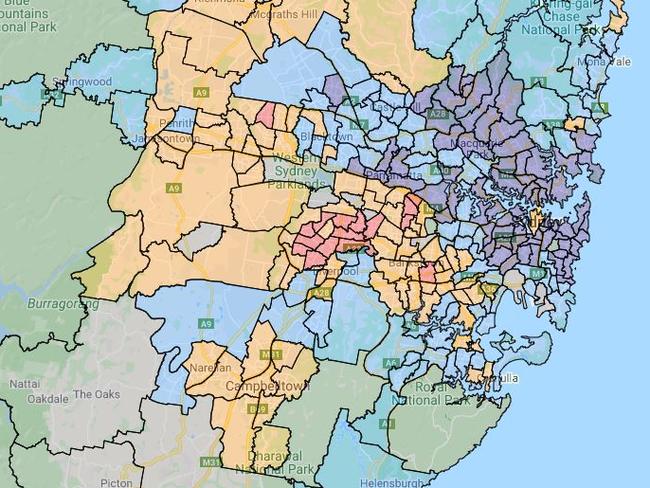 Maps showing areas at risk of job losses. Picture: Employment Vulnerability Index