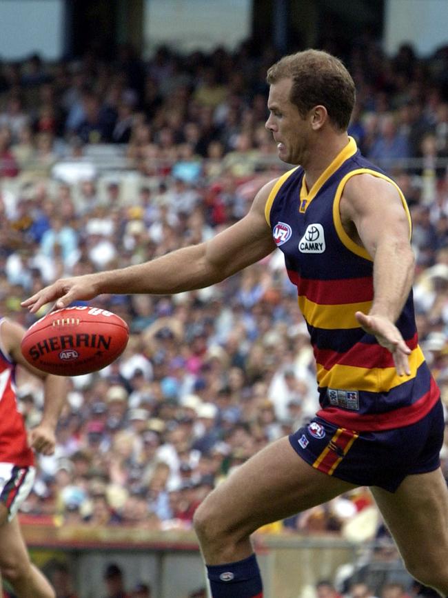 Wayne Carey began playing for Adelaide in 2003 after leaving North Melbourne in disgrace. Picture: Tom Miletic