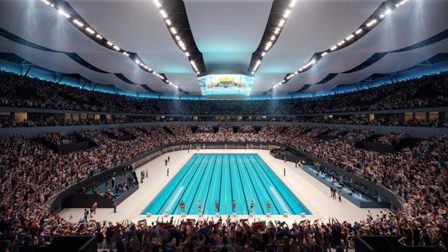 An artist's impression of Brisbane Arena configured for the 2032 Olympics.