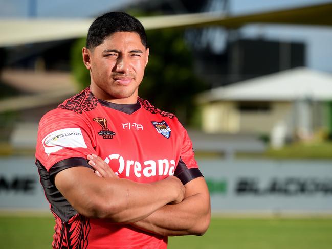 North Qld Cowboys player Jason Taumalolo in his RLWC Tonga jersey.