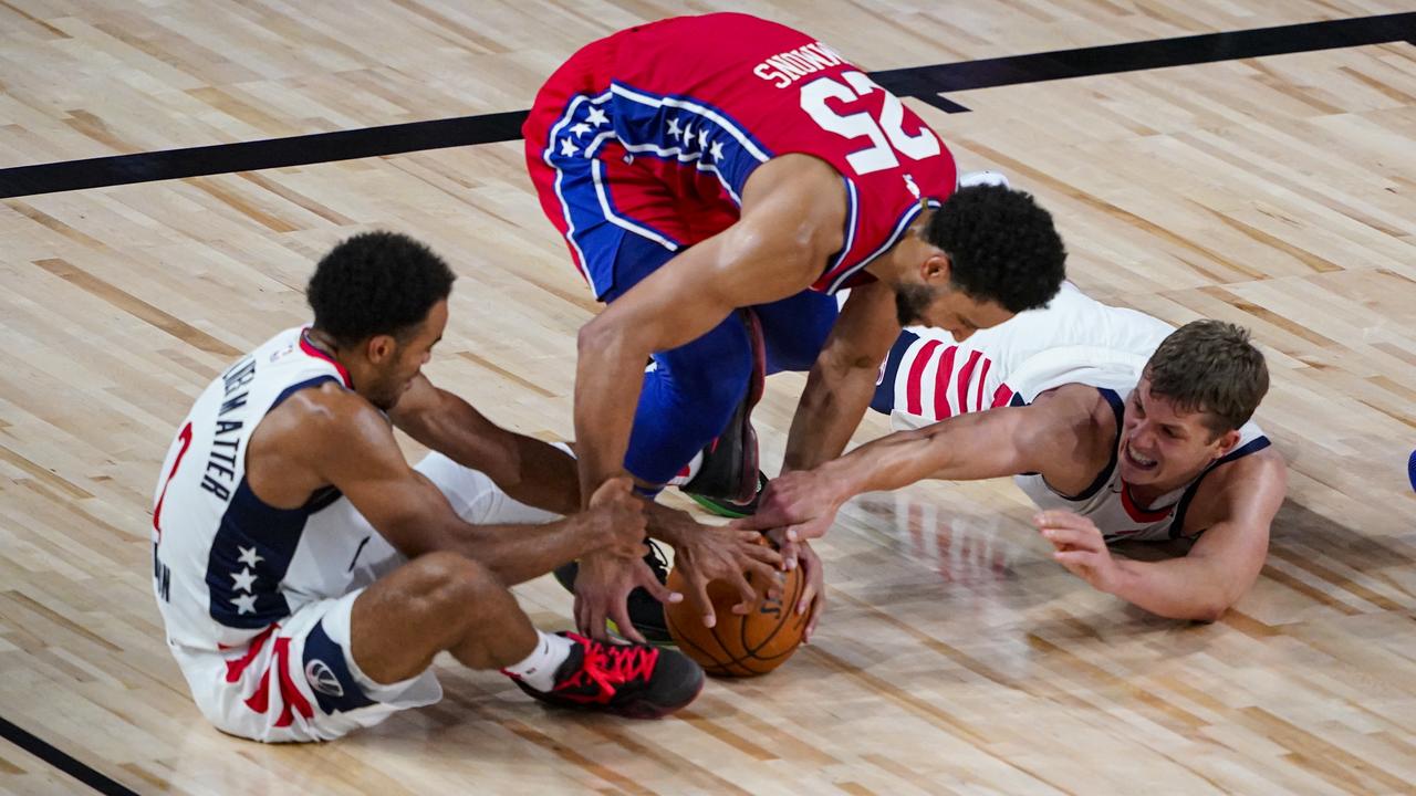 Ben Simmons is out indefinitely. (Photo by Ashley Landis-Pool/Getty Images)