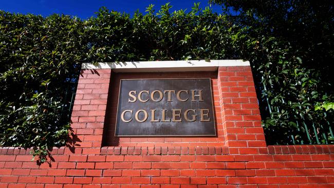 Private schools in Melbourne’s affluent southeastern suburbs, such as Hawthorn’s Scotch College, are the most expensive in Australia. Picture: Tony Gough