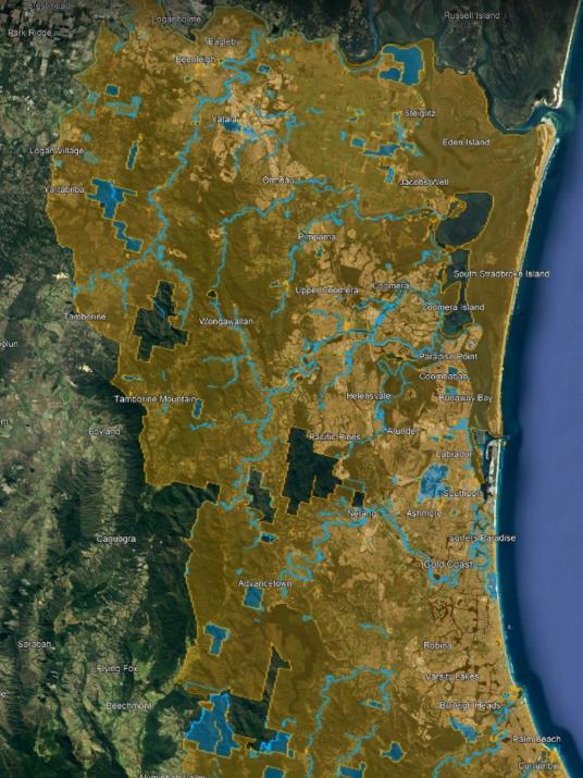 Jabree Ltd director Wesley Aird has provided this State Government map with the orange area showing his group's coverage for cultural heritage on the Gold Coast.